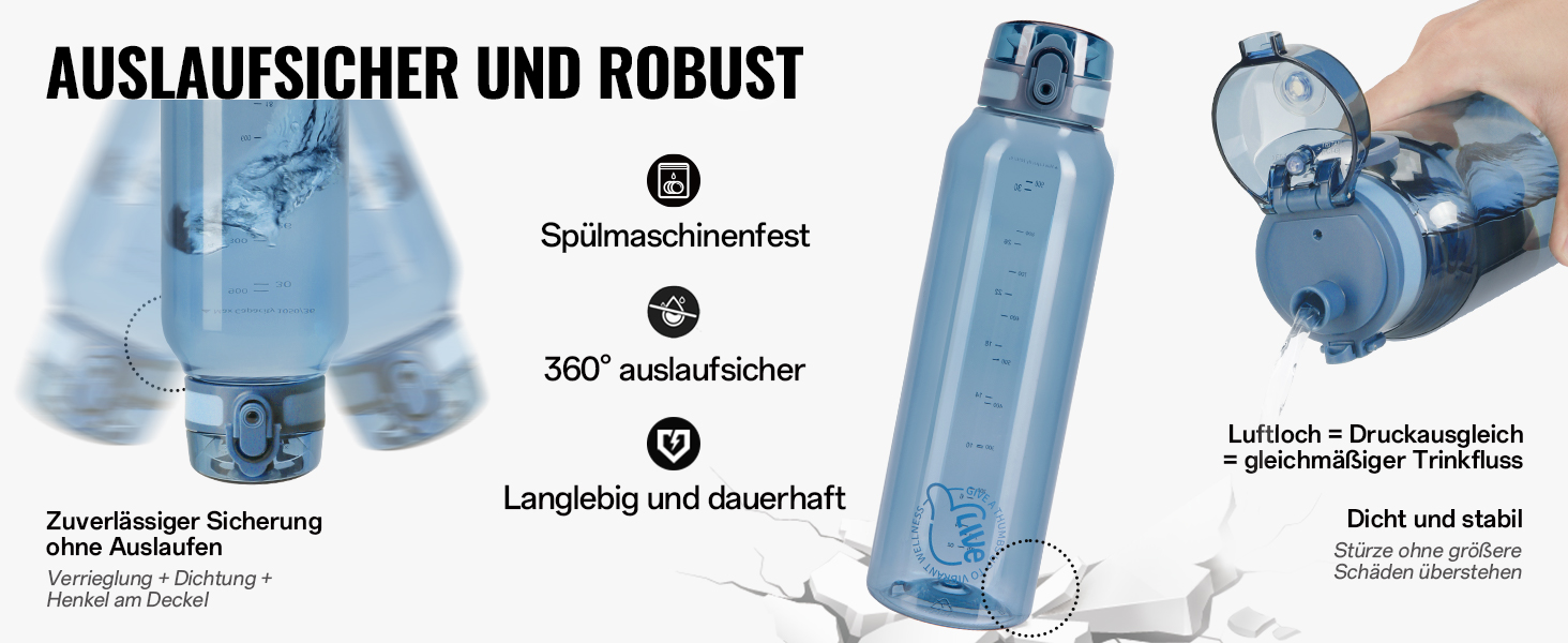 Дитяча пляшка для води UZSPACE 600 мл, спортивна, непроливальна, для школи, прогулянок, білого кольору