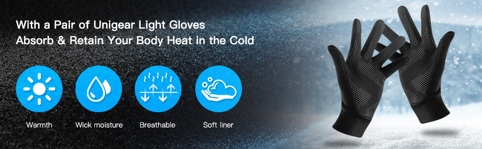 Рукавички сенсорні Unigear для чоловіків та жінок, спортивні, для бігу, їзди, походів, чорні, розмір L