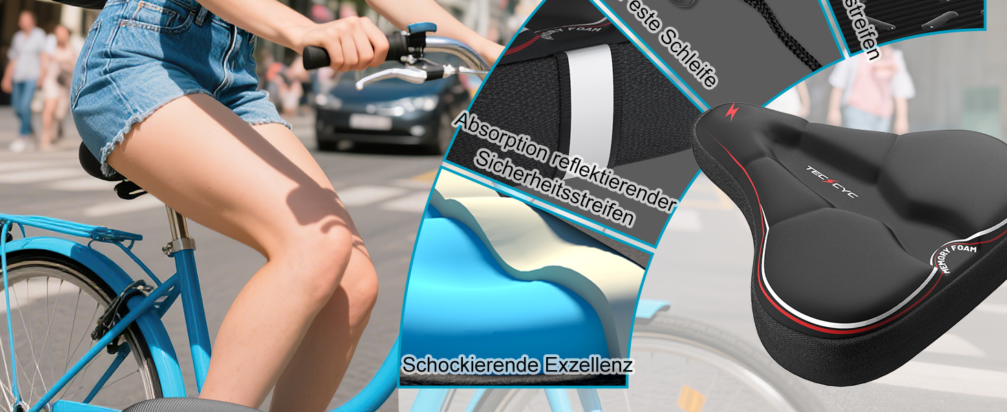 Покриття на велосипедний сідло з двошаровою піною Memory Foam, ергономічне крісло для велосипеда, для жінок та чоловіків. Підходить для більшості велосипедів. Перед покупкою виміряйте сідло. YG57