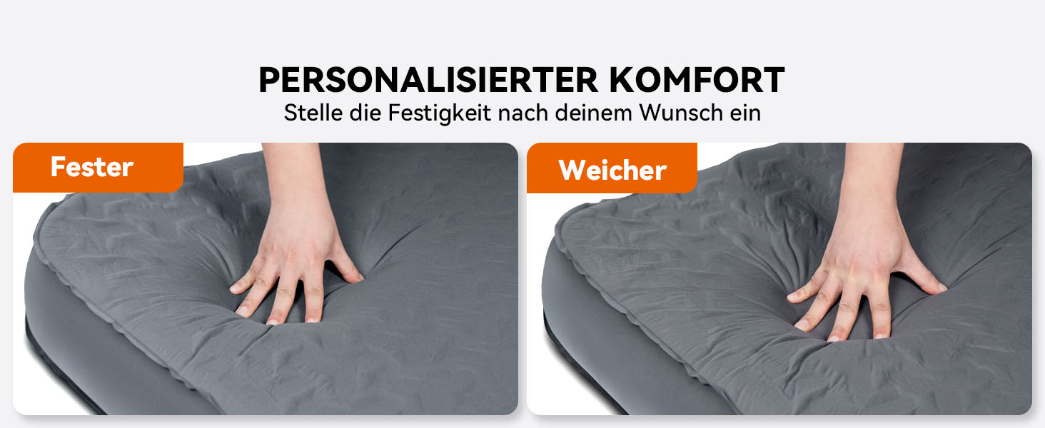 Каремат самонадувний HIKENTURE Comfort Plus сірий, товщина Extra Dicke, з насосом для кемпінгу