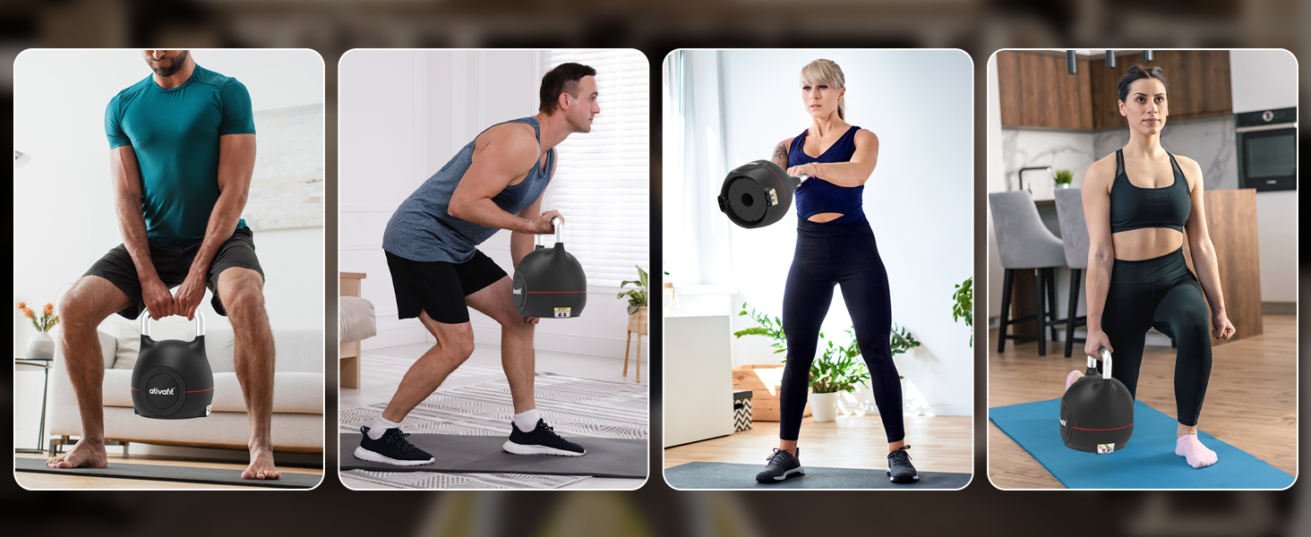 Гантелі ATIVAFIT 20 кг, 7-в-1, регульовані, з алюмінієвим грифом, швидка зміна ваги, фітнес для дому, тренування вдома