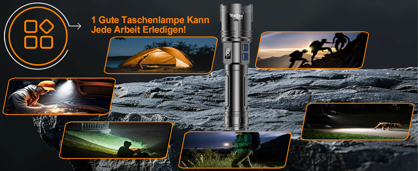 Ліхтар налобний Relybo LED XHM90.2, 1000000 Люмен, USB, тактичний, регулювання яскравості, чорний