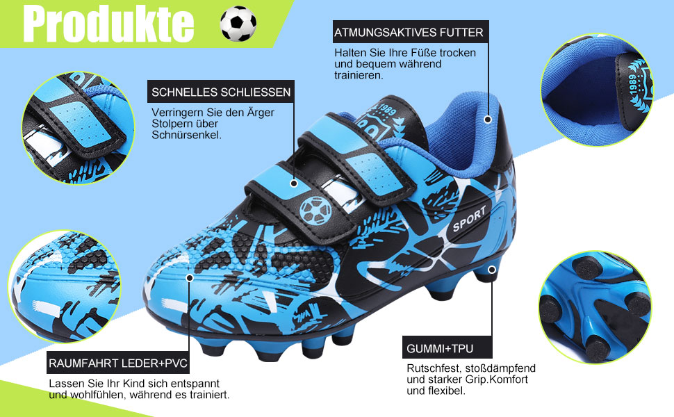 Дитячі футбольні бутси Unisex, чорно-золоті, розмір 28-37, дихаючі, антиковзкі