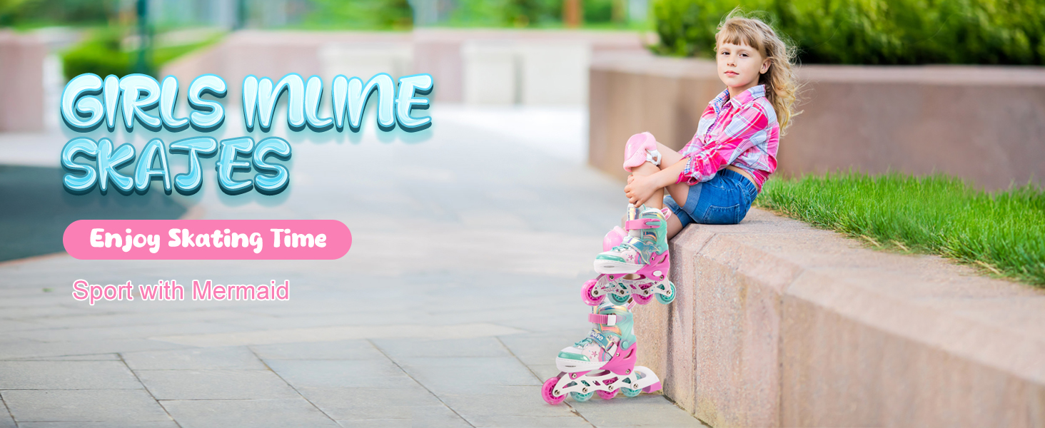 Інлайнери NEMONE для дівчаток, 4 розміри, регульовані, блакитний, фіолетовий, для дітей, в приміщенні та на вулиці, великий розмір (37-39 EU), маленький розмір (28-31 EU), рожево-зелений