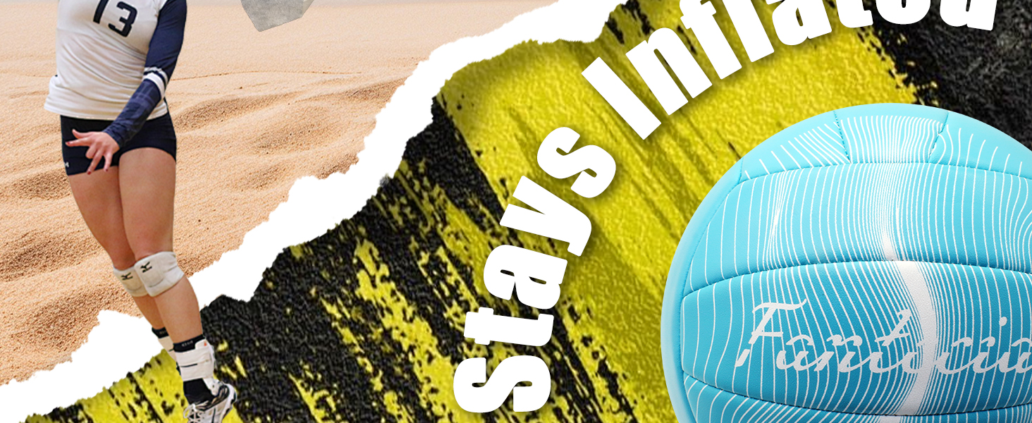 Волейбольний м'яч Fantecia з насосом, розмір 5, Soft Touch, для занять, гри, пляжу, басейну, синій