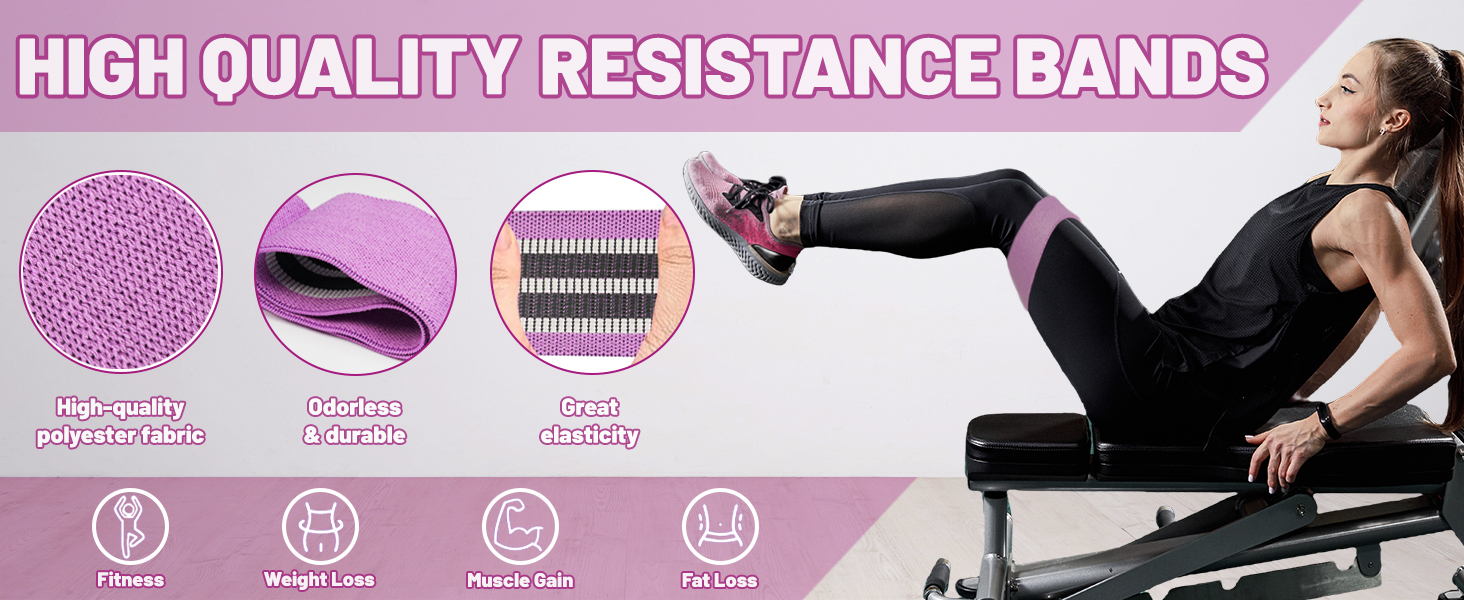 Фітнес-гумки для стегон Flintronic, набір фітнес-гумок, стрічки опору для стегон, гумки для йоги, фітнесу, силових тренувань, A-фіолетовий+рожевий+синій