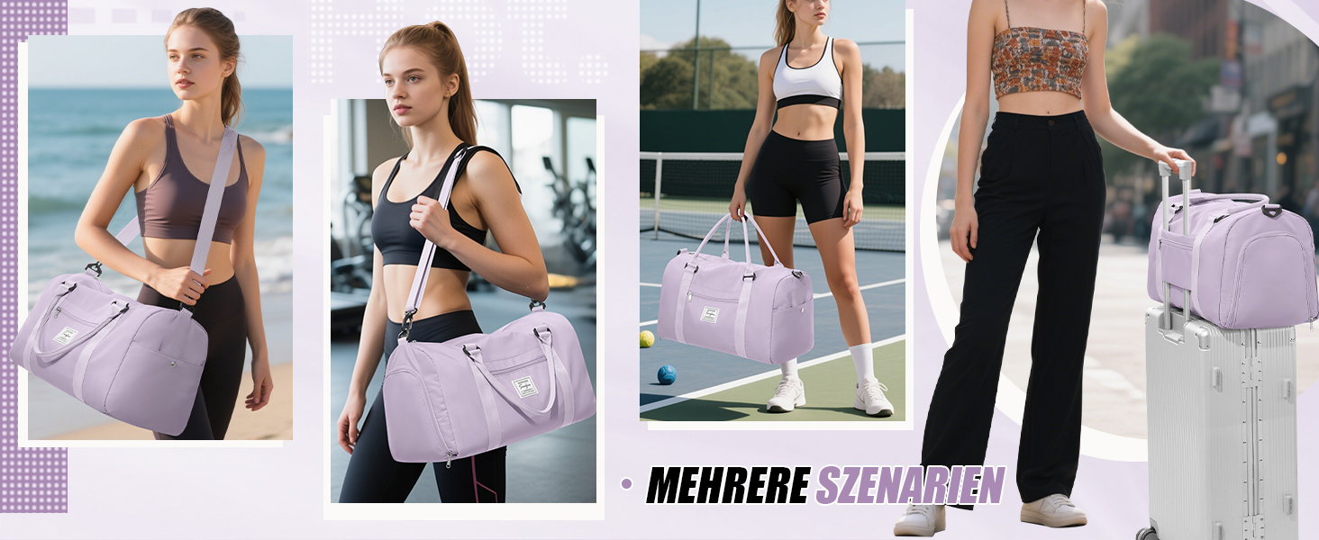 Спортивна сумка HYC00 для жінок та чоловіків, дорожня/гімнастична сумка з відділенням для мокрого одягу та взуття, сумка для плавання, йоги, тренувань, армійного стилю (зелений)