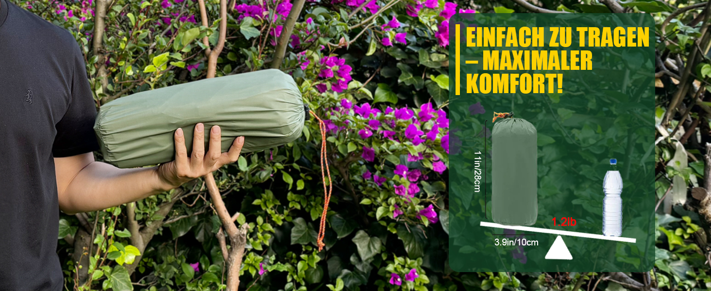 Надувний килимок для кемпінгу Isomatte Ultraleicht - самонадувний, легкий, зелений