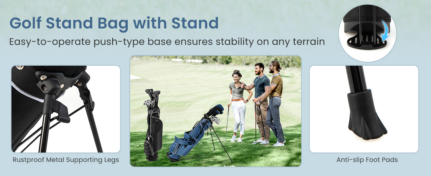 LIFEZEAL Гольф-сумка: портативна сумка для ключок з 4 перегородками, сумка-станд для гольфу з регульованим плечовим ременем, легка чорна сумка для чоловіків та жінок