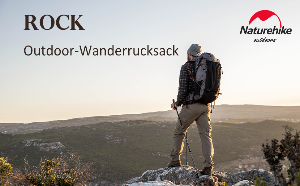 Туристичний рюкзак Naturehike Rock 60+5 л з внутрішнім каркасом, чорний, для походів, кемпінгу, подорожей