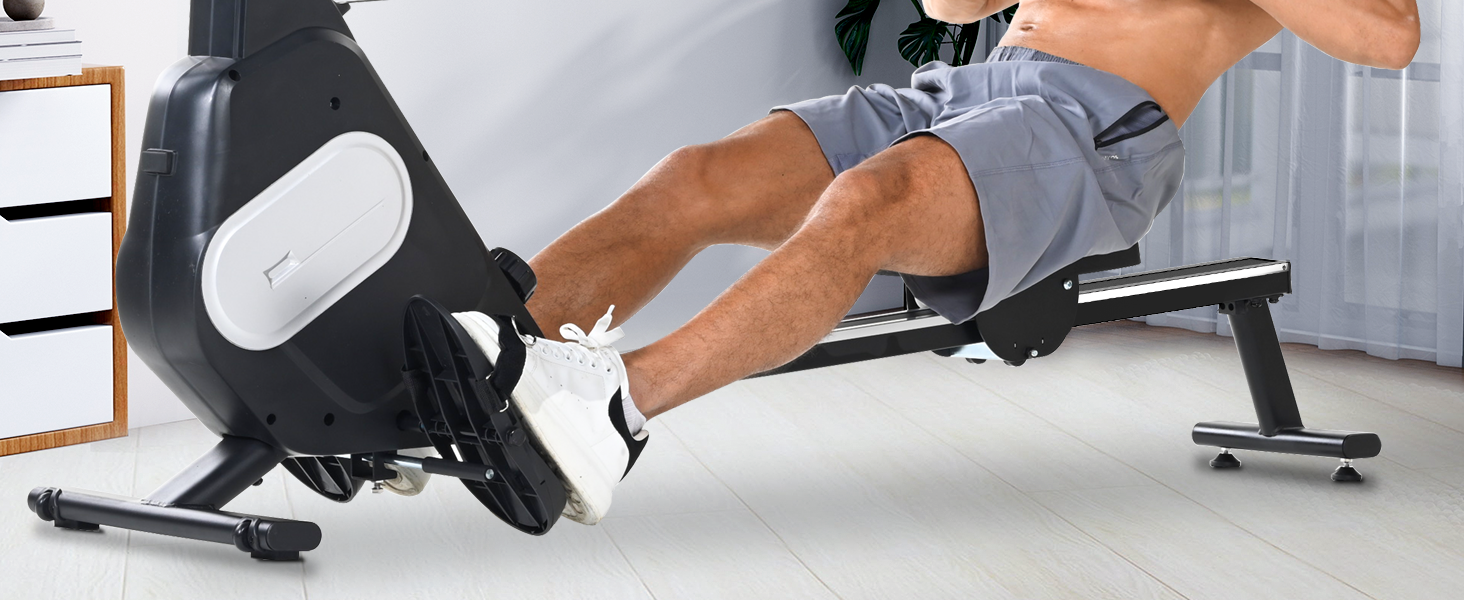 Складне тренажер для дому Dskeuzeew з 16 рівнями опору. Магнітний тренажер для кардіотренувань до 160 кг. Чорний колір.