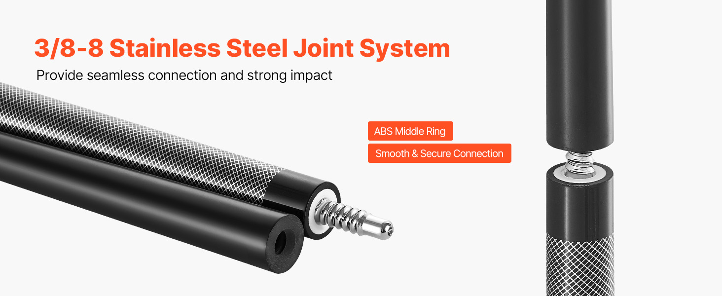 VEVOR: Більярдний кий VEVOR, 147.3 см, з багатошаровою кінцівкою та ABS-кільцем, для професійного столу, бару, дому, офісу, з фібергласу