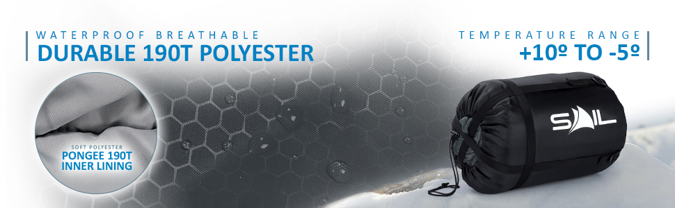 Спальний мішок SAIL XL для великих людей, 3-4 сезони, 1,6-2,7 кг, легкий, водонепроникний, для відпочинку на природі, походів, кемпінгу, чорного кольору