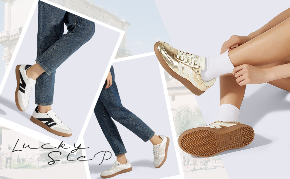 Жіночі ретро-кросівки LUCKY STEP зі шкіри для тенісу та скейтбордингу, біло-сірі, 41 EU