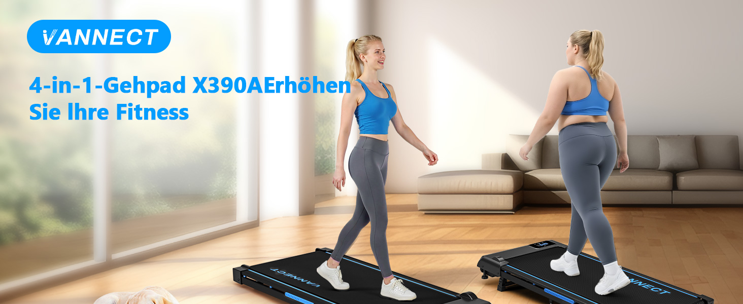 Walking Pad - компактний біговий тренажер для дому з регулюванням нахилу до 9%, швидкість 1-10 км/год, LED-дисплей, пульт дистанційного керування, потужність 2.75HP, максимальне навантаження 150 кг, без монтажу