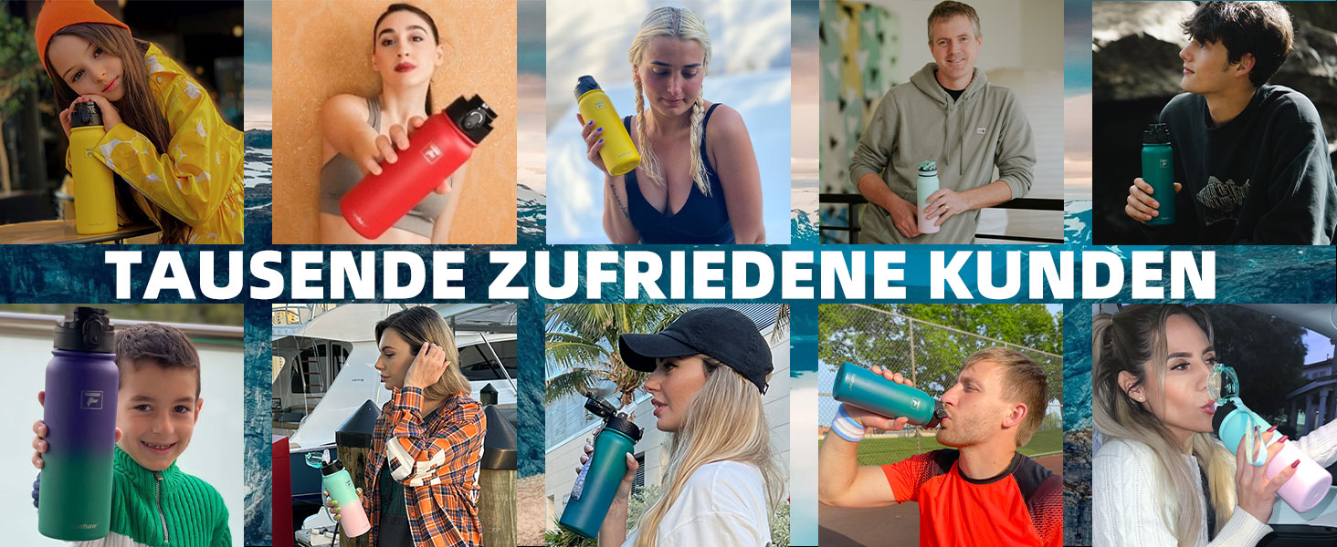 Пляшка для води Fanhaw 750 мл з нержавіючої сталі, з кришкою Chug, оливкова, для школи, дітей, жінок і чоловіків, герметична, не пропускає конденсату, з анти-пиловою кришкою