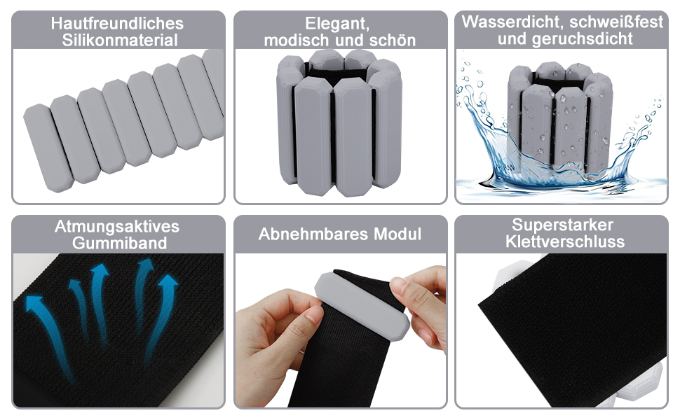 Набір обтяжень для зап'ястя та кісточок Omtofo, 2 шт (по 0,45 кг), Зелений (Сірий), для йоги, танців, пілатесу, аеробіки, кардіо та ходьби