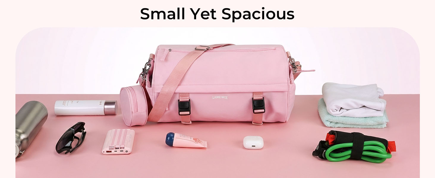 Спортивна сумка 11Л для фітнесу та йоги, водонепроникна сумка для тренувань з відділенням для мокрих речей та ременем для килимка, компактна дорожня сумка-вікенд для залу, басейну та сауни (Чорна)