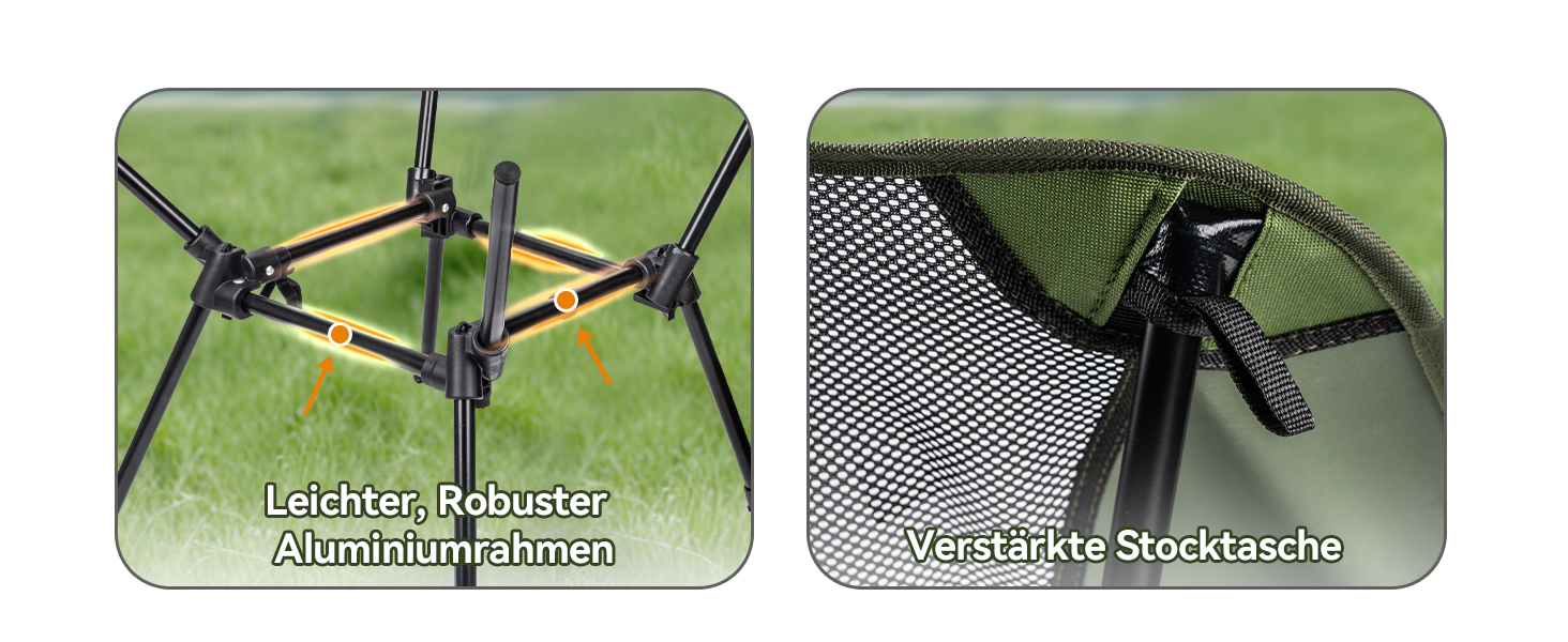 Складний туристичний стільчик Hochlehner з підголівником, 150 кг, ультралегкий, портативний, з кишенями та сумкою для кемпінгу, пляжу, відпочинку на природі та піших прогулянок (Indigoblau)