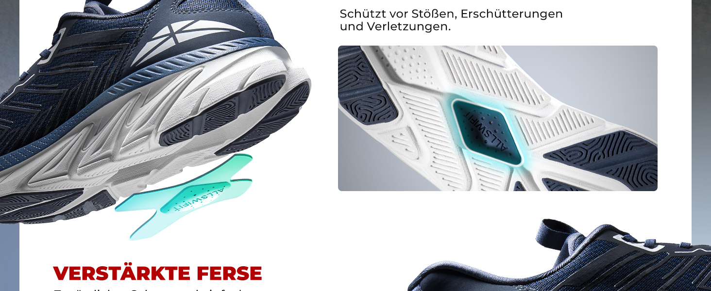 Чоловічі кросівки для бігу ALLSWIFIT: зручні, дихаючі, з антиковзкою підошвою, стильні спортивні взуття для фітнесу, розмір 46 EU, білі