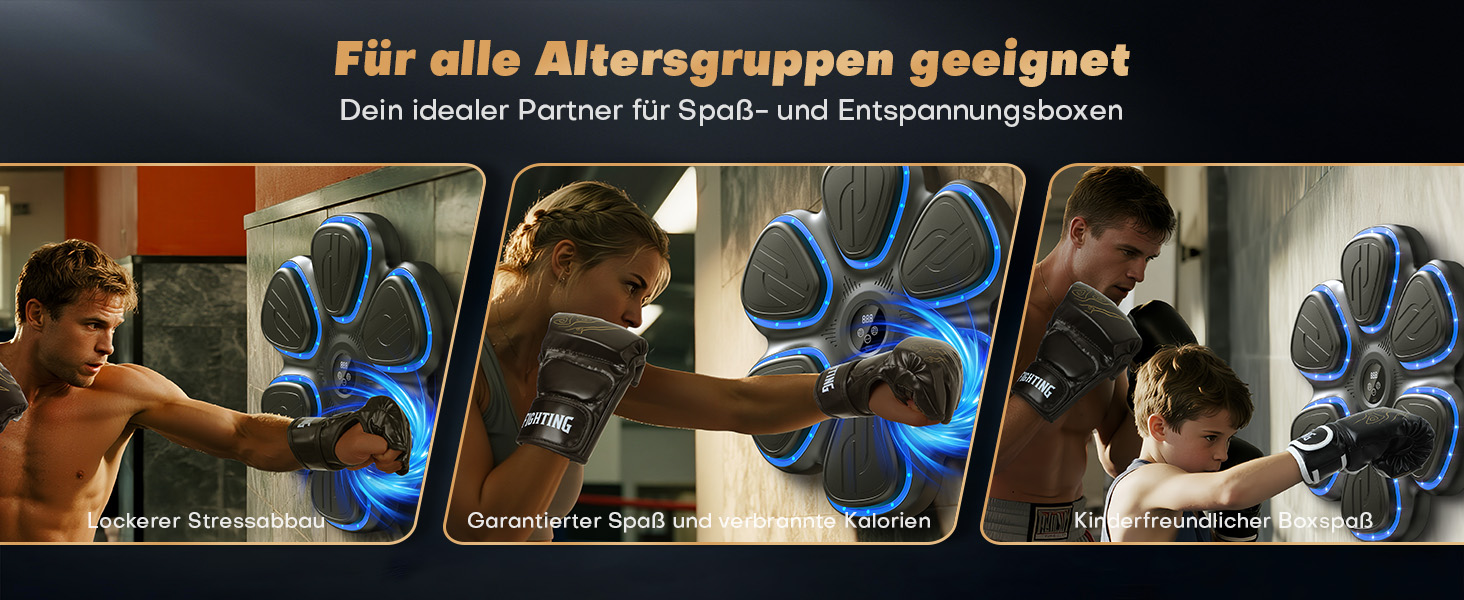 Музична боксерська машина BESSERITE з підсвіткою та рукавичками, для дорослих та підлітків