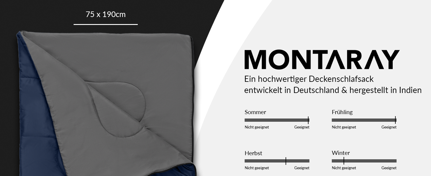 Спальний мішок туристичний з капюшоном до -3°C з подушкою - Outdoor зимовий та літній спальний мішок 3-4 сезони (75 x 220 см) - Гірський спальний мішок для жінок та чоловіків (теплий) Синій 150GSM, без капюшону