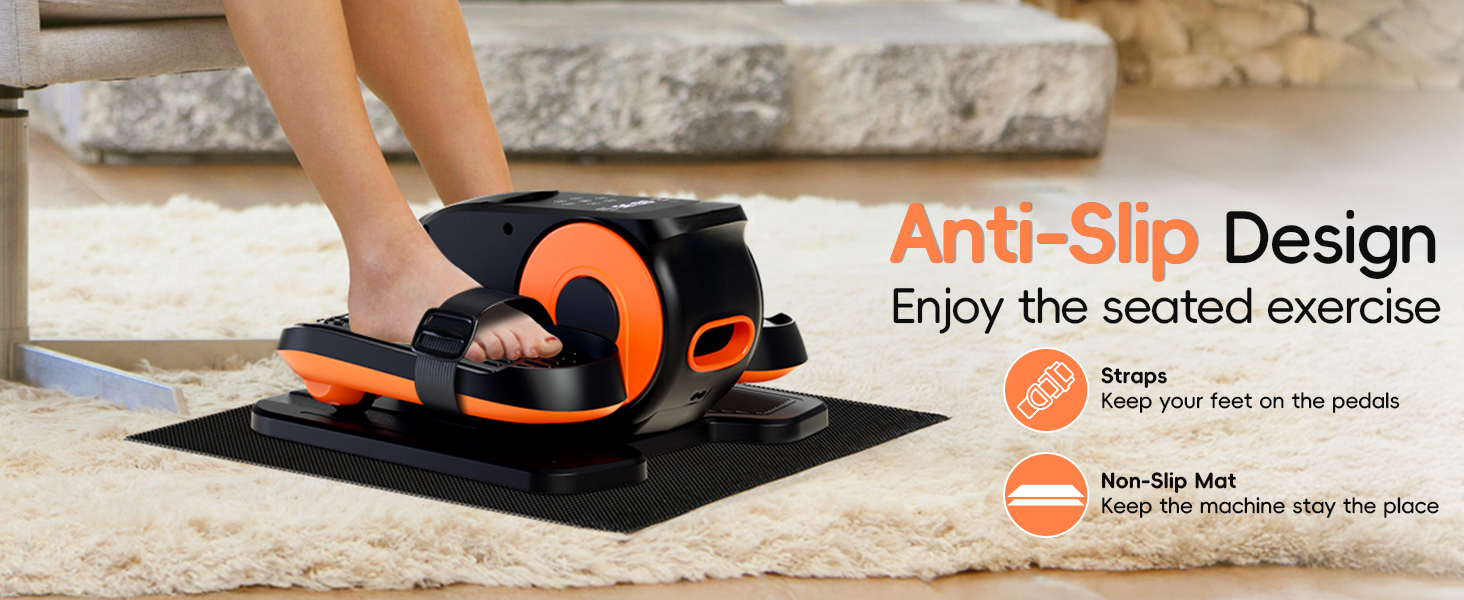 Morelax Mini Ellipsentrainer: компактний електричний тренажер для дому з пульт дистанційного керування, дисплеєм та неслизьким покриттям. Чорний колір