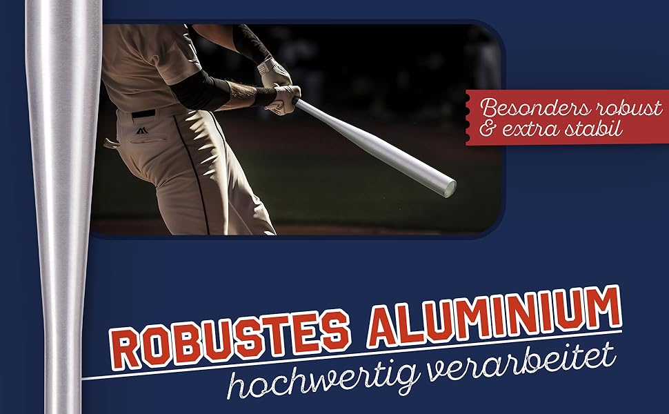 Бейсбольна бита: дерев'яна або алюмінієва, міцна, з неслизькою ручкою, 81 см (срібна, алюміній)