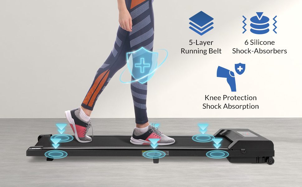 Бігова доріжка Todeco 2-в-1 для дому та офісу, Walking Pad, швидкість 1-8 км/год, з пультом ДК та LCD-дисплеєм, тиха, до 90 кг