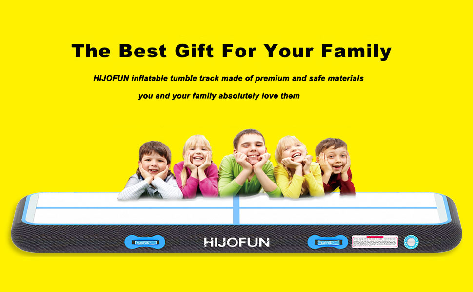 Гімнастичний надувний мат для акробатики та тренувань 3/4/5/6 метрів, 20 см заввишки, біло-блакитна. Ідеально для йоги, таekwondo, акробатики.