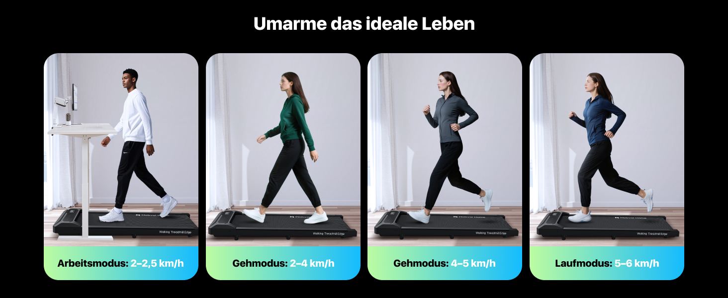 Walking Pad Edge: Компактний біговий тренажер для дому та офісу, 6 км/год, 120 кг, з пультом керування та підтримкою Zwift/Kinomap