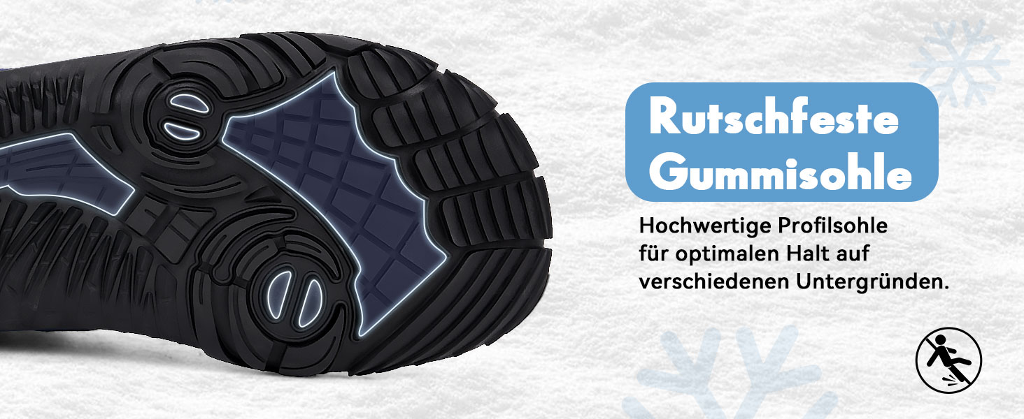 Зимові шкарпетки-черевики Ruyi для жінок та чоловіків, тепла підкладка, водонепроникні, для трейлраннінгу, комфортні зимові черевики з широкою передньою частиною, чорний, 42 EU