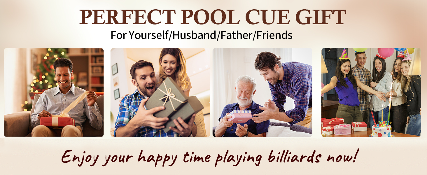 Більярдний кий Kmise Queue-Set 18-21oz з канадського акації, покращений хват, 4 кольори, з крейдою та рукавичкою