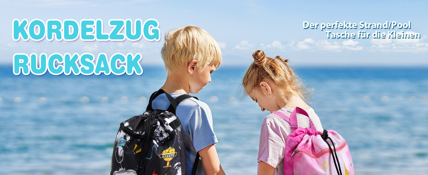 Спортивна сумка для гімнастики WAWSAM з шнурком - 38 × 45 см. Водонепроникна сумка для плавання, пляжу, покупок (для дітей)