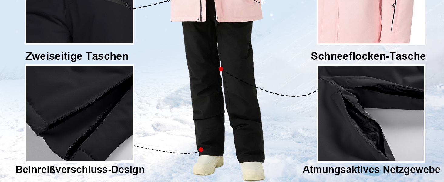 Жіночий сніговий костюм HOUZONIY: комплект куртки та штанів для сноубордингу та катання на лижах, водонепроникний, теплий, знімний капюшон, розмір M, кольори: зелений + чорний 2021