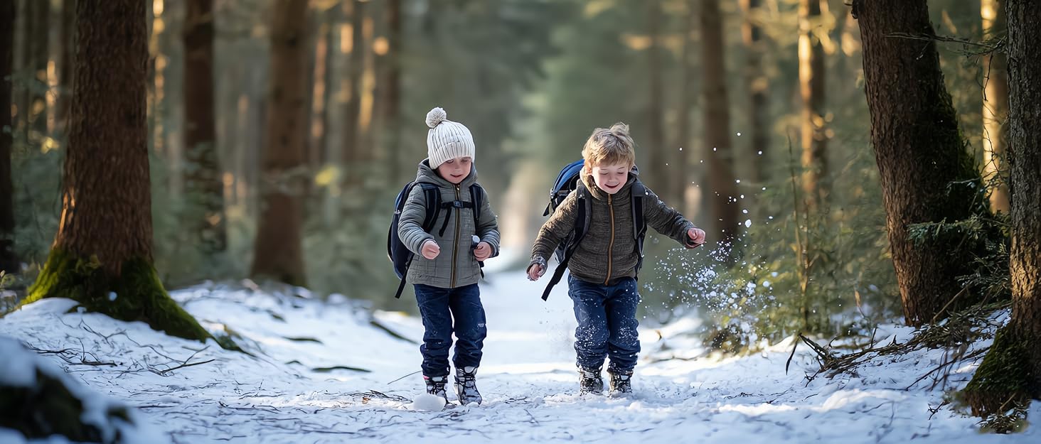 Дитячі зимові черевики ASHION: утеплені, для ходьби та трекінгу, розмір 39 EU, чорний колір