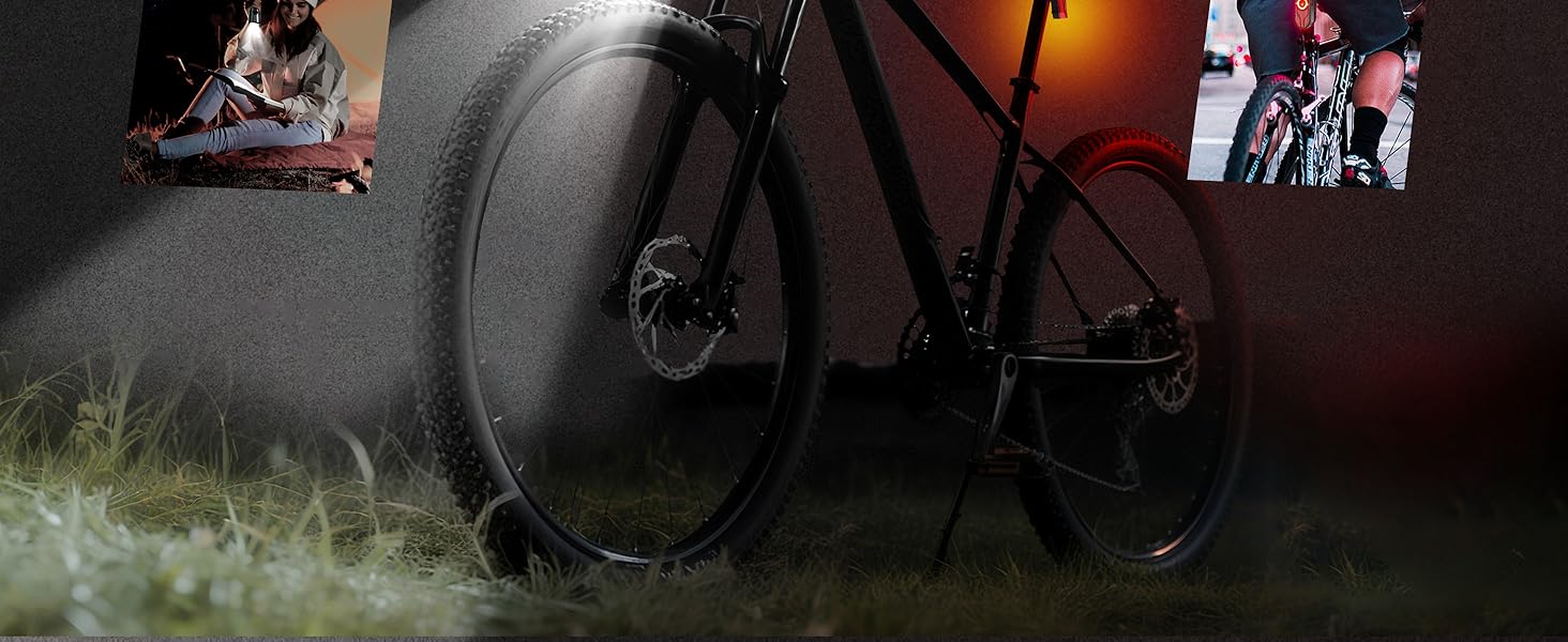 Набір велосипедних ліхтарів SFGSUP LED з USB зарядкою, водонепроникні (IPX5), схвалені StVZO