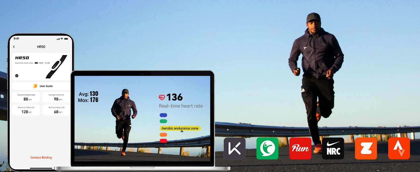 Пульсометр iGPSPORT HR50 Bluetooth ANT+ для велоспорту, бігу, фітнесу (водонепроникний)