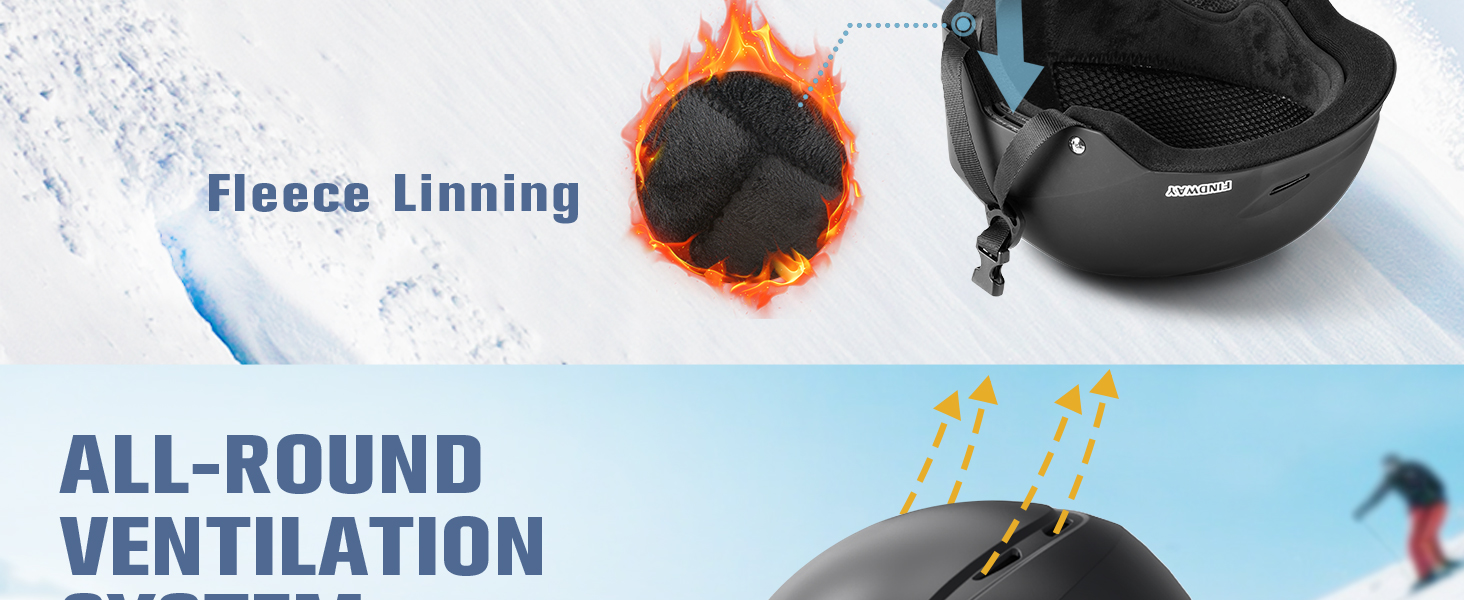 Шолом гірськолижний Findway для чоловіків та жінок, унісекс, з вентиляцією, для катання на лижах/сноуборді, розмір L (59-63 см), колір чорний