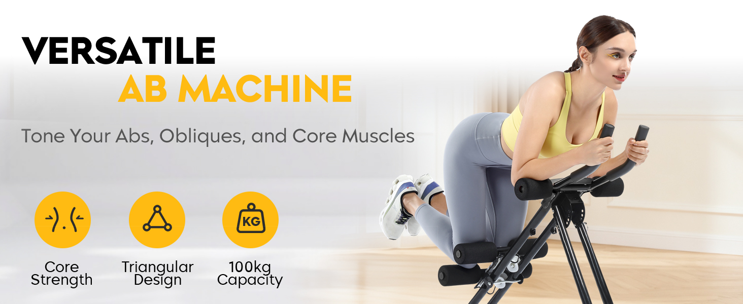 Тренування пресу вдома: Bauchmuskeltrainer - компактний складний тренажер для пресу, фітнес-обладнання для чоловіків та жінок (чорний)