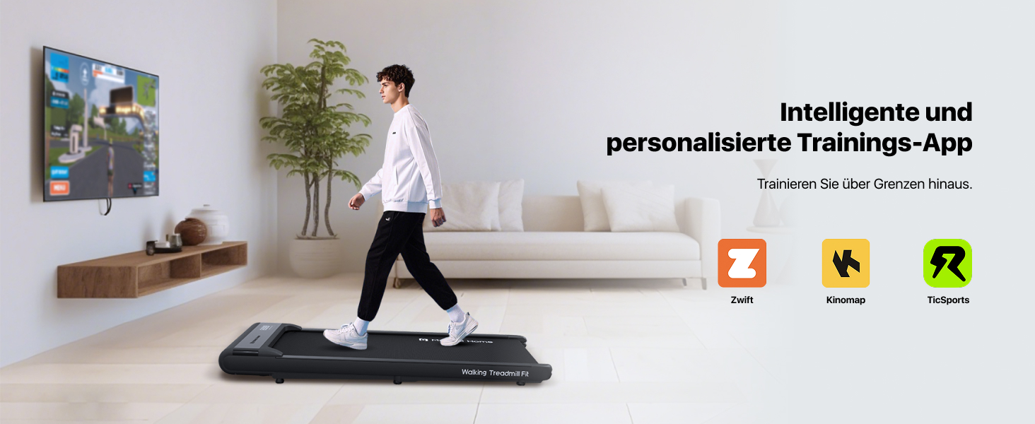 Walking Pad Mobvoi: Компактний біговий тренажер 2-в-1 для дому та офісу, з керуванням через додатки Zwift, Kinomap, TicSports. Максимальне навантаження 120 кг, швидкість до 6 км/год.