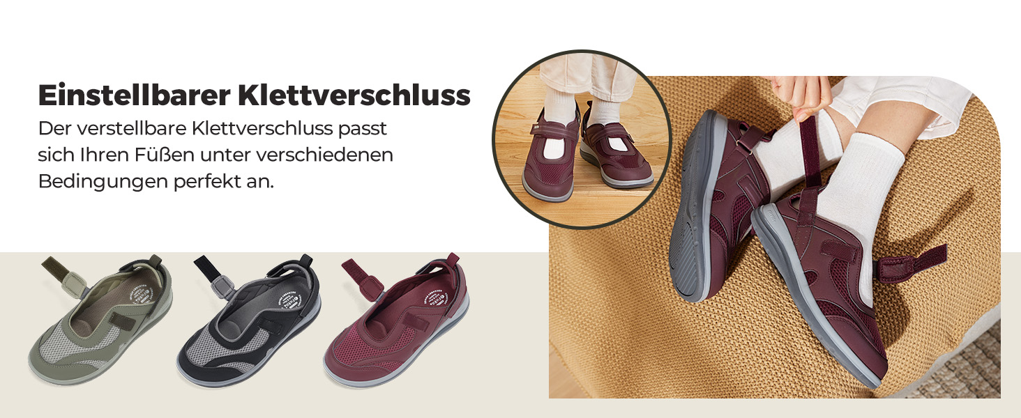 Сндалі для жінок FitVille з широкою колодкою для літніх місяців, модель Mary Jane, з застібкою на липучці (42.5 EU, чорні)