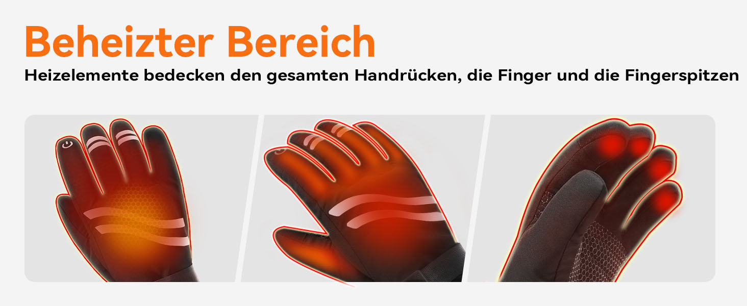 Електричні гріючі рукавички для чоловіків та жінок, з акумулятором 2600mAh, 3 режими нагріву, водонепроникні, чорні