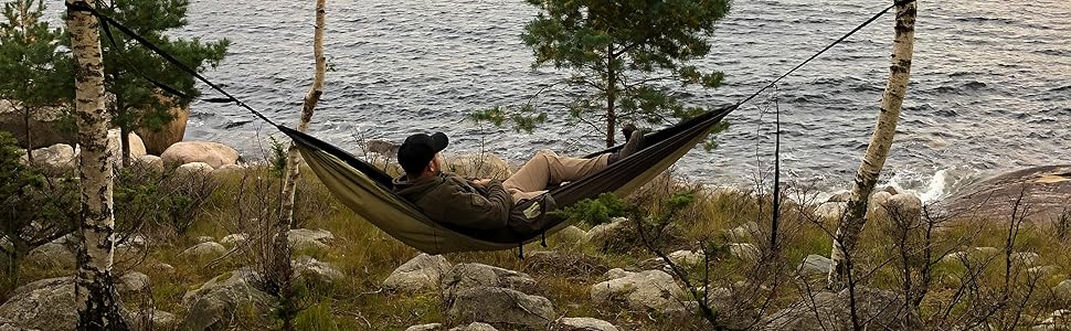 Гамак Amazonas Ultra-Light Silk Traveller Thermo 275x140 см, зелений, до 200 кг - надлегкий шовковий гамак для подорожей