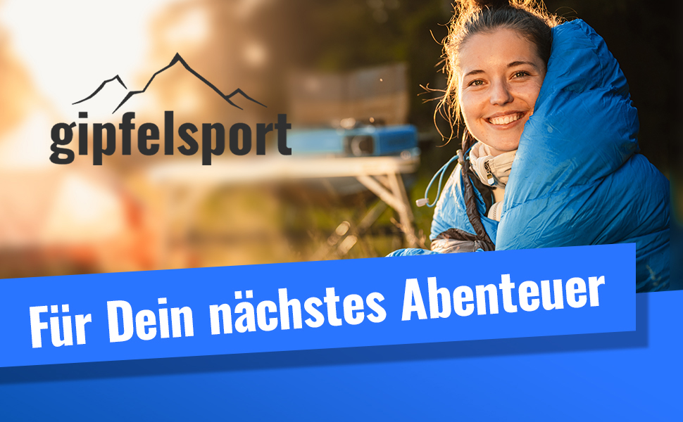 Сплячий мішок Gipfelsport Ultraleicht 4 сезони [-20°C до 15°C] - ультралегкий, для кемпінгу, трекінгу та подорожей, блакитний