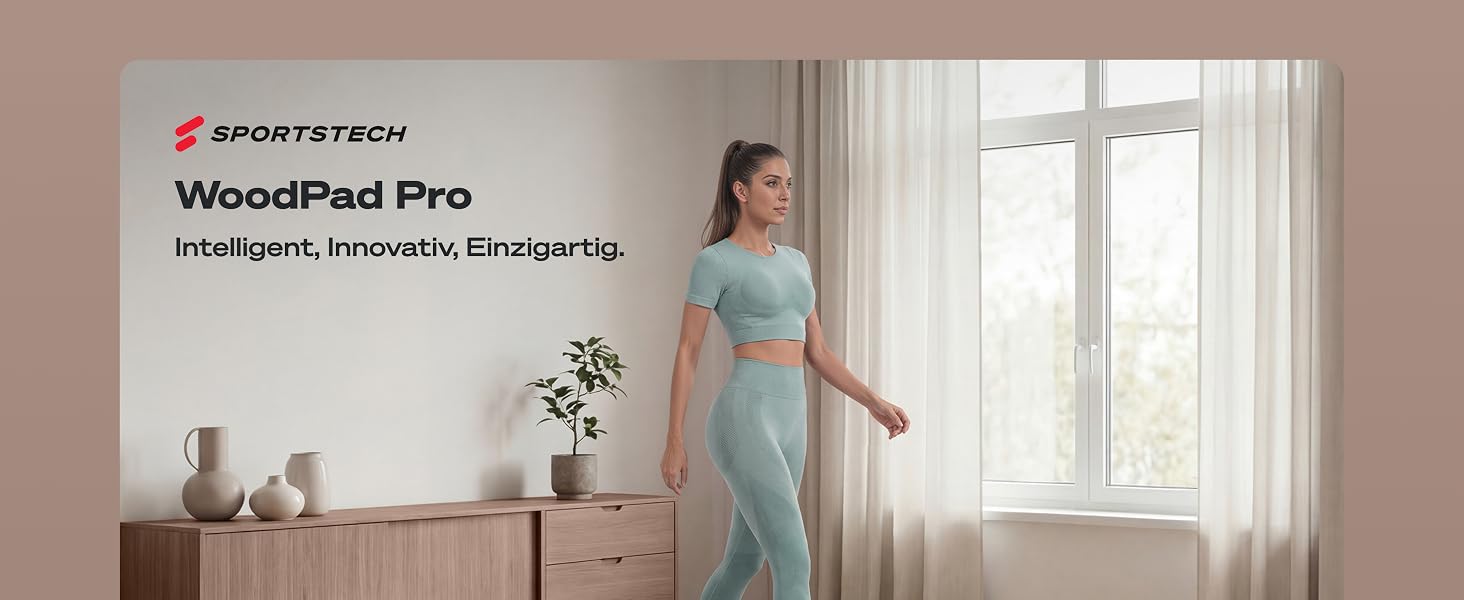 Складана бігова доріжка для ходьби Sportstech WoodPad Pro для дому та офісу, до 8 км/год, з лічильником кроків та підтримкою додатку, до 120 кг