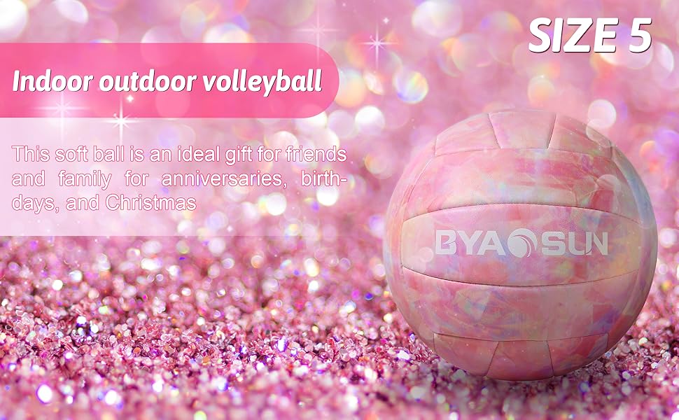 Волейбольний м'яч BYAOSUN для пляжу та залу, розмір 5, рожевий