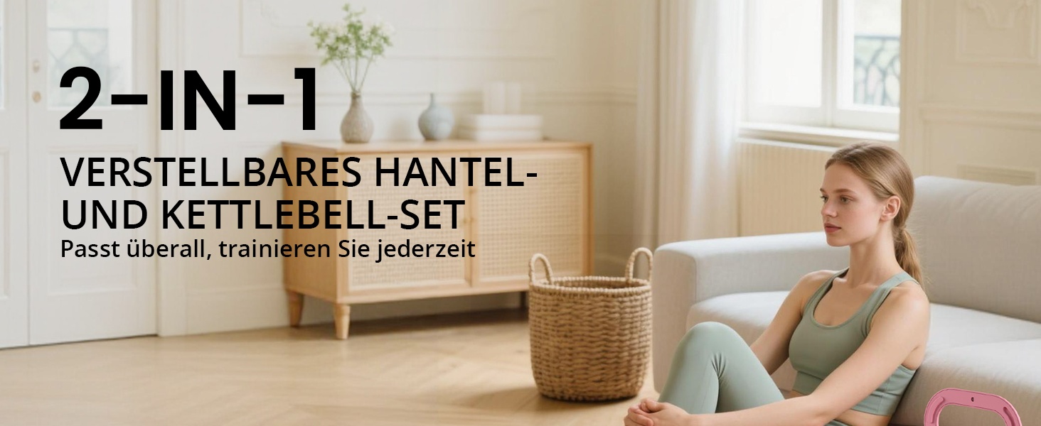 Регульований набір гантелей 2-в-1 для жінок – 4 рівні (1-5,5 кг) – обладнання для фітнесу вдома – зелені гантелі (рожевий)