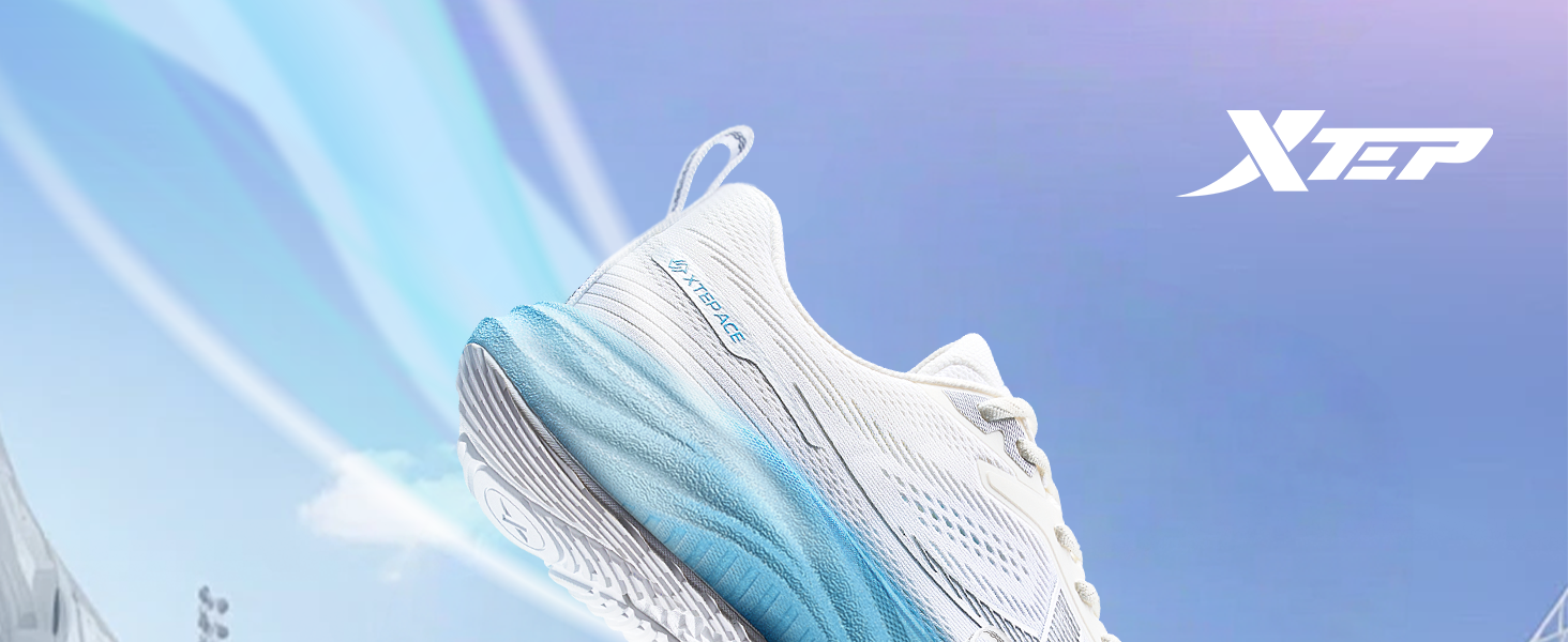 Кросівки XTEP для бігу та джогінгу, широкі, білі, 44 EU, з амортизацією та дихаючими властивостями