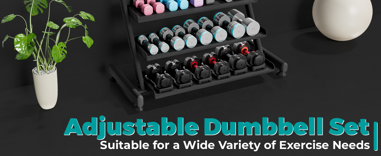 Набір гантелей Dripex, регульовані, сталеві, 2 шт. по 2.5 кг, 2 шт. по 5 кг, 2 шт. по 10 кг, для дому